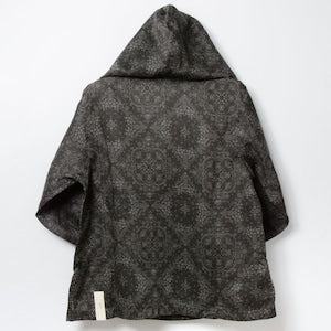 zampuメキシカンパーカー (Leftover fabric Mexican hoodie) -gray arabesque pattern-