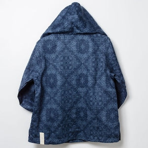 zampuメキシカンパーカー (Leftover fabric Mexican hoodie) -blue arabesque pattern-