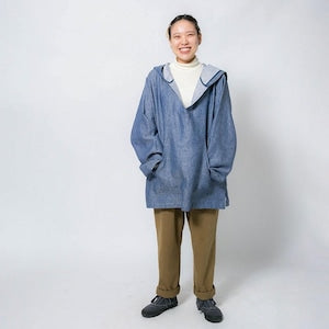 zampuメキシカンパーカー (Leftover fabric Mexican hoodie) -ink blue-