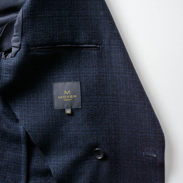 Double breasted jacket　【ABMG14-21】　Italian Fabric Navy Linen mix Hop Sack 【春秋】