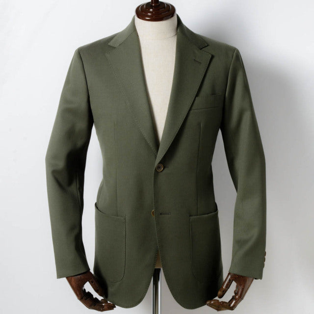 Single 2B jacket　【ABMG16-20】　Khaki Green Wool 100%　MARZOTTO HAVANA (春秋冬商品)　【セットアップ対応】