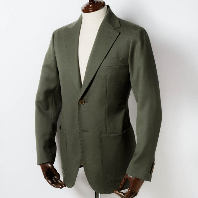 Single 2B jacket　【ABMG16-20】　Khaki Green Wool 100%　MARZOTTO HAVANA (春秋冬商品)　【セットアップ対応】