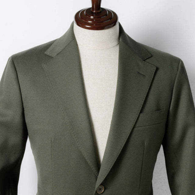 Single 2B jacket　【ABMG16-20】　Khaki Green Wool 100%　MARZOTTO HAVANA (春秋冬商品)　【セットアップ対応】