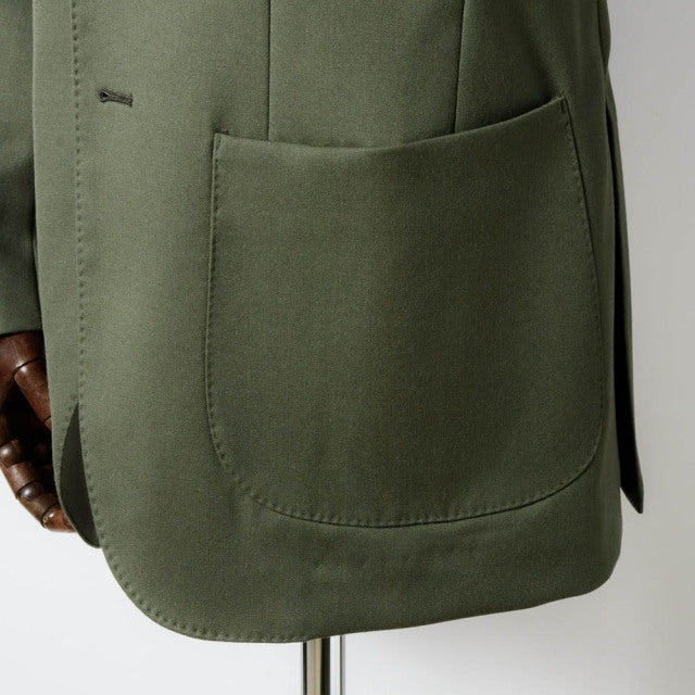 Single 2B jacket　【ABMG16-20】　Khaki Green Wool 100%　MARZOTTO HAVANA (春秋冬商品)　【セットアップ対応】