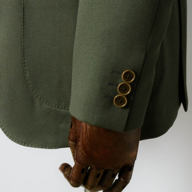 Single 2B jacket　【ABMG16-20】　Khaki Green Wool 100%　MARZOTTO HAVANA (春秋冬商品)　【セットアップ対応】