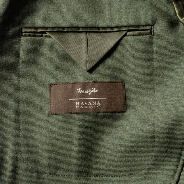 Single 2B jacket　【ABMG16-20】　Khaki Green Wool 100%　MARZOTTO HAVANA (春秋冬商品)　【セットアップ対応】