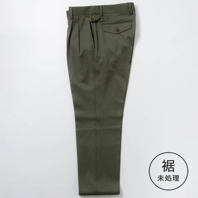 2tuck Regular Belt-Loop Model　【BCMG46-20】　Khaki Green　Ｗ100%　MARZOTTO HAVANA 裾未処理品 【春秋冬商品】【セットアップ対応】