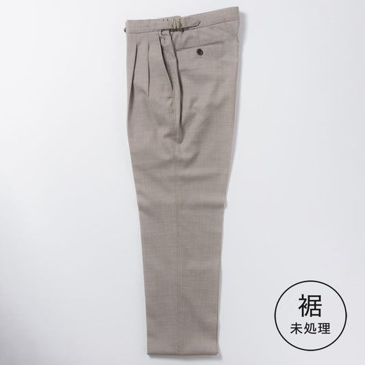 2tuck　Regular Model　【BCMG31-40】 Gray Beige W50%P50%　SOLOTEX Saxony Stretch　裾未処理品　（秋冬商品）