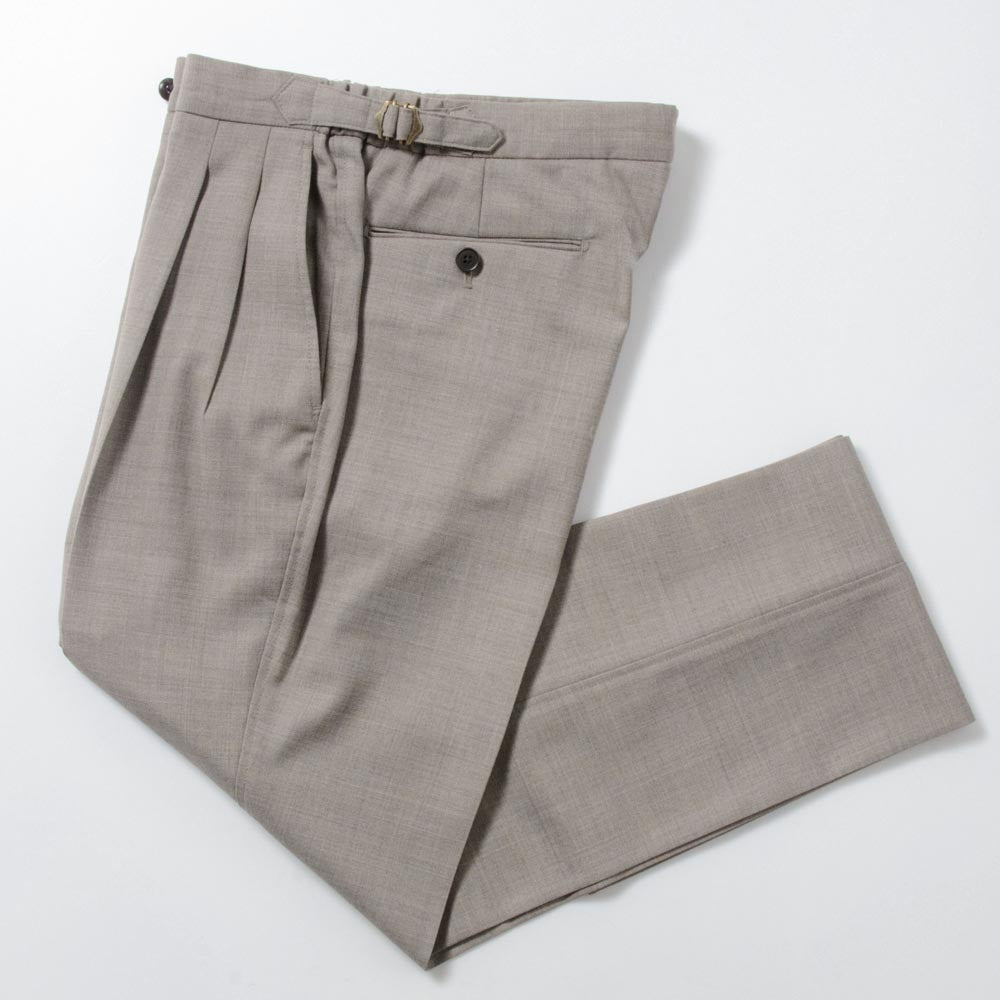 2tuck　Regular Model　【BCMG31-40】 Gray Beige W50%P50%　SOLOTEX Saxony Stretch　裾未処理品　（秋冬商品）