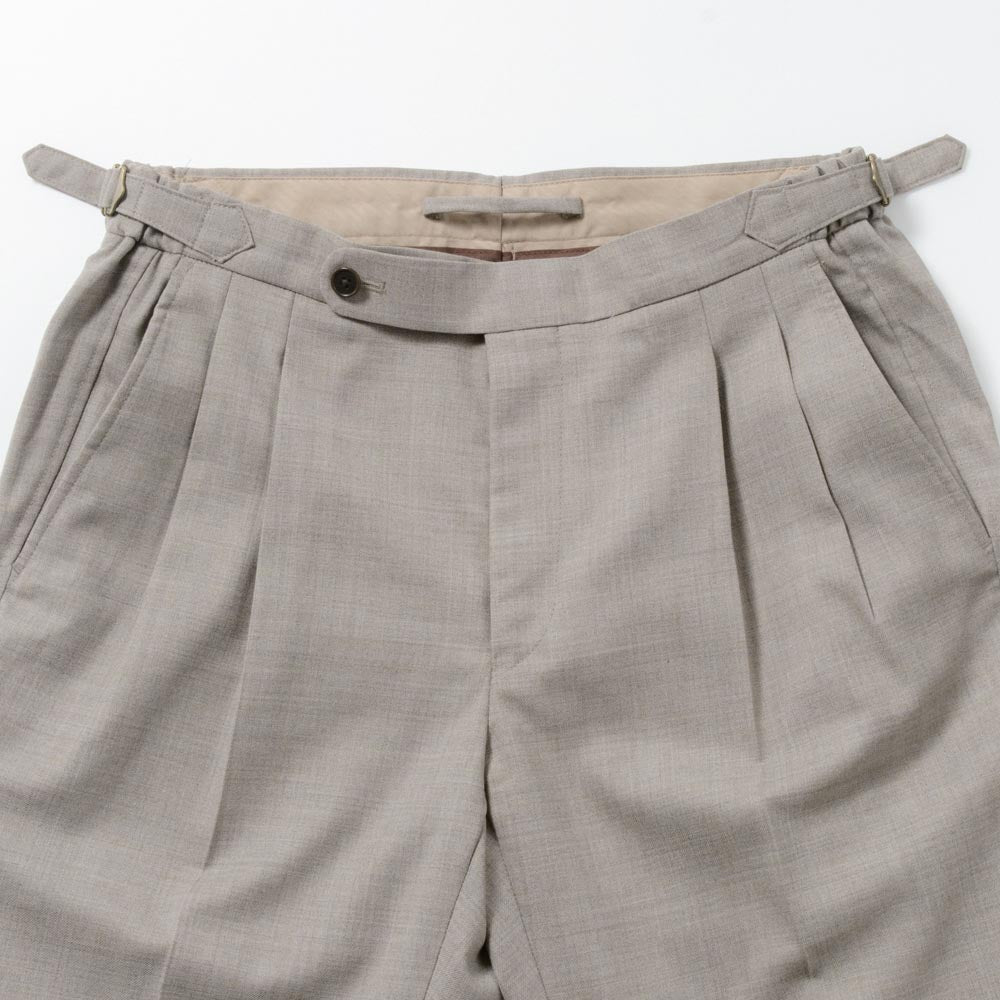 2tuck　Regular Model　【BCMG31-40】 Gray Beige W50%P50%　SOLOTEX Saxony Stretch　裾未処理品　（秋冬商品）