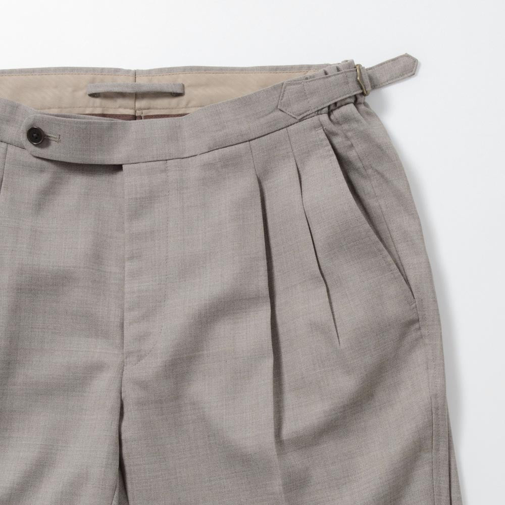 2tuck　Regular Model　【BCMG31-40】 Gray Beige W50%P50%　SOLOTEX Saxony Stretch　裾未処理品　（秋冬商品）