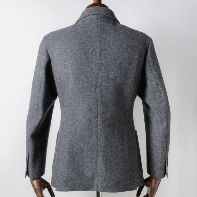 Double breasted jacket　【ABMG15-37】　Italian Fabric Gray Melton（厚手） 【秋冬】